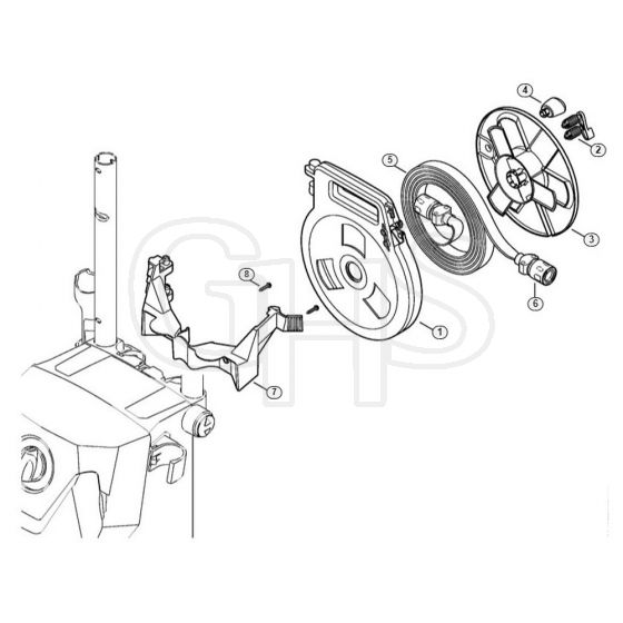 Genuine Stihl RE119 / K - Flat hose with reel  06/2019