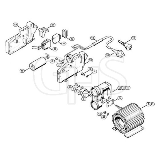 Genuine Stihl RE120 K / B - Electric motor, Pedal switch