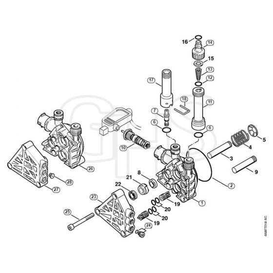 Genuine Stihl RE126 K / B - Pump, valve block