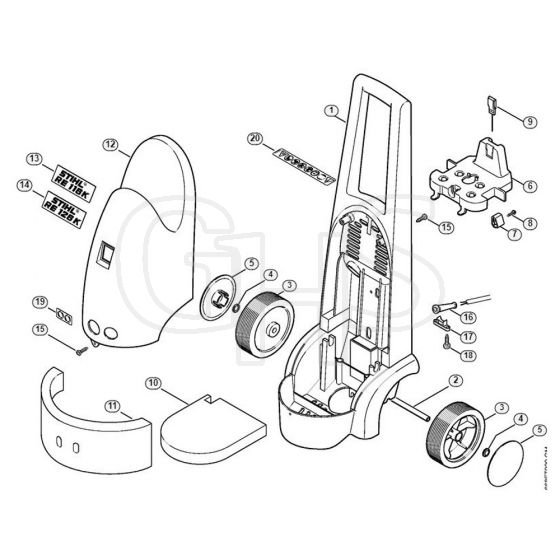 Genuine Stihl RE126 K / D - Chassis, Machine cover