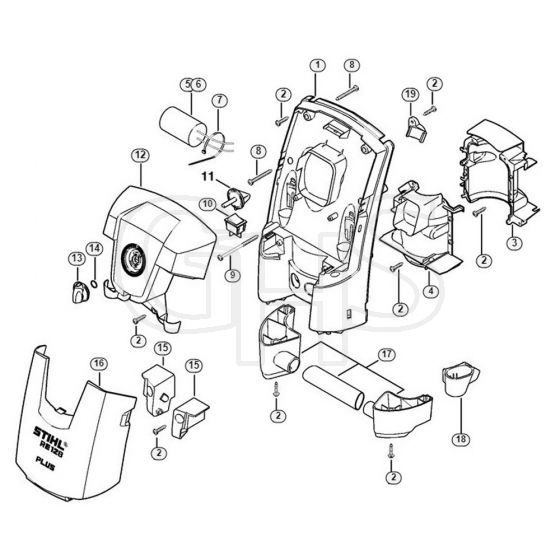 Genuine Stihl RE128 PLUS / E - Machine cover RE 128 PLUS