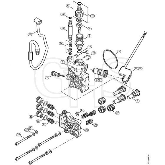 Genuine Stihl RE129 PLUS / B - Pump housing, valve block