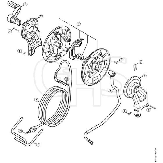 Genuine Stihl RE129 PLUS / E - Hose reel RE 129 PLUS