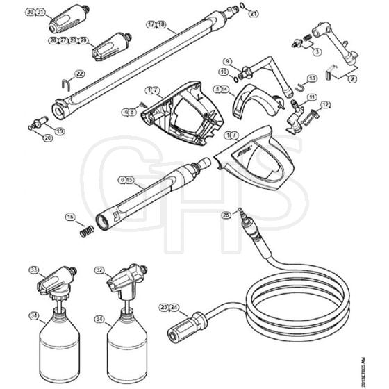 Genuine Stihl RE129 PLUS / F - Spray gun, Spray lance/wand