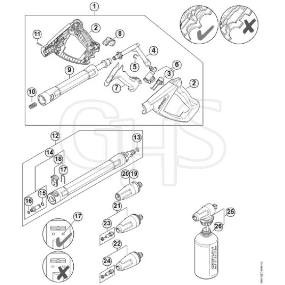 Genuine Stihl RE130 PLUS / M - Spray gun, Spray lance/wand