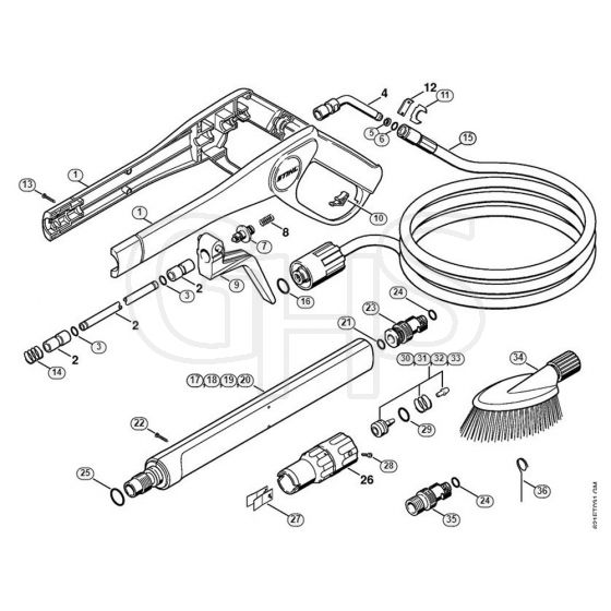 Genuine Stihl RE140 K / H - Spray gun, Spray lance/wand