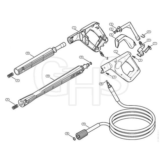 Genuine Stihl RE142 PLUS / H - Spray gun, Spray lance/wand (05.2007)