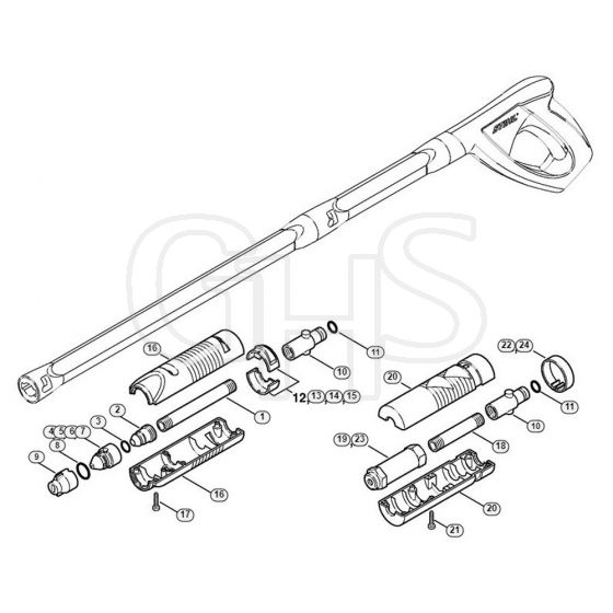 Genuine Stihl RE142 PLUS / J - Spray head, rotary nozzle