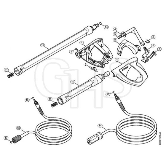 Genuine Stihl RE143 / J - Spray gun, Spray lance/wand