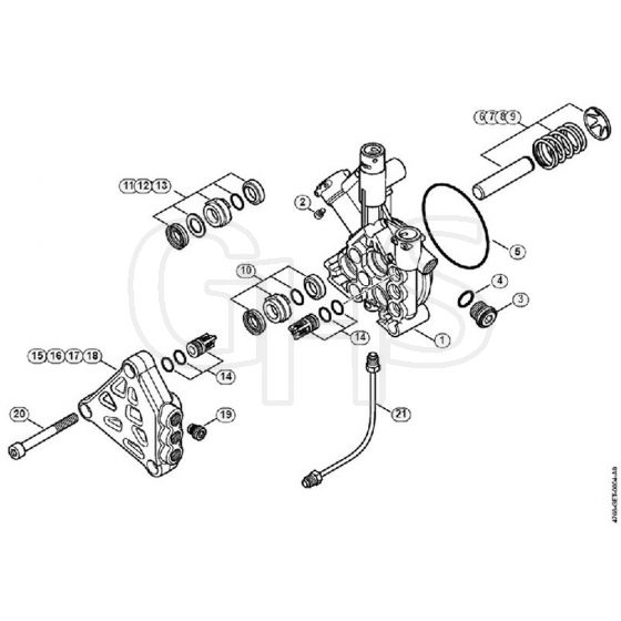 Genuine Stihl RE143 PLUS / B - Pump, valve block