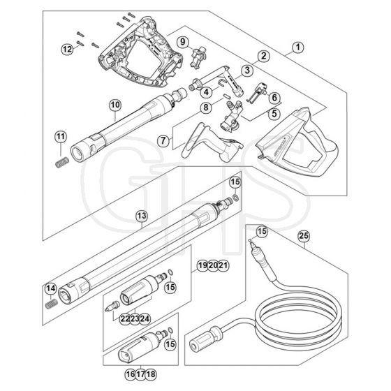 Genuine Stihl RE150 PLUS / F - Spray gun, Spray lance/wand