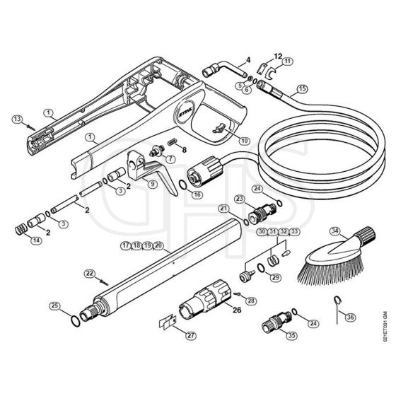 Genuine Stihl RE160 K / H - Spray gun, Spray lance/wand