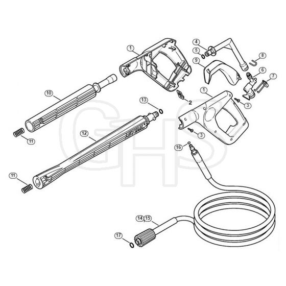 Genuine Stihl RE161 K / H - Spray gun, Spray lance/wand