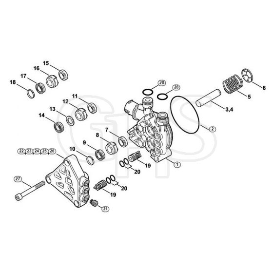 Genuine Stihl RE162 / B - Pump, valve block