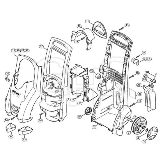 Genuine Stihl RE162 / D - Chassis, Machine cover