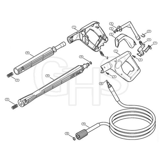 Genuine Stihl RE162 / H - Spray gun, Spray lance/wand (05.2007)