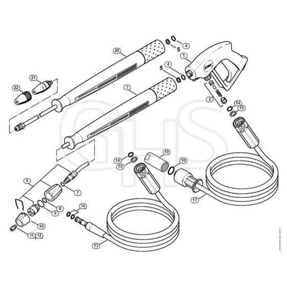 Genuine Stihl RE162 / K - RE 142 K PLUS GB, 162 K AUS:Spray gun, Spray lance/wand