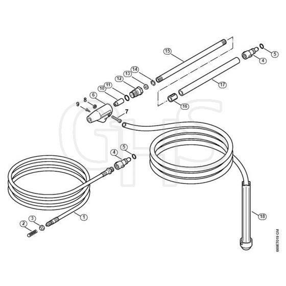 Genuine Stihl RE162 / O - Pipe cleaning kit, Wet sand jet-stream kit