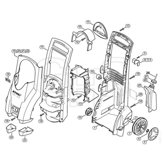 Genuine Stihl RE162 PLUS / D - Chassis, Machine cover