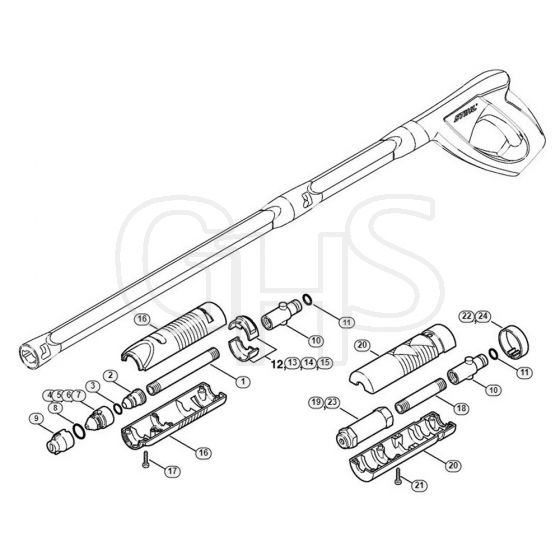 Genuine Stihl RE162 PLUS / J - Spray head, rotary nozzle