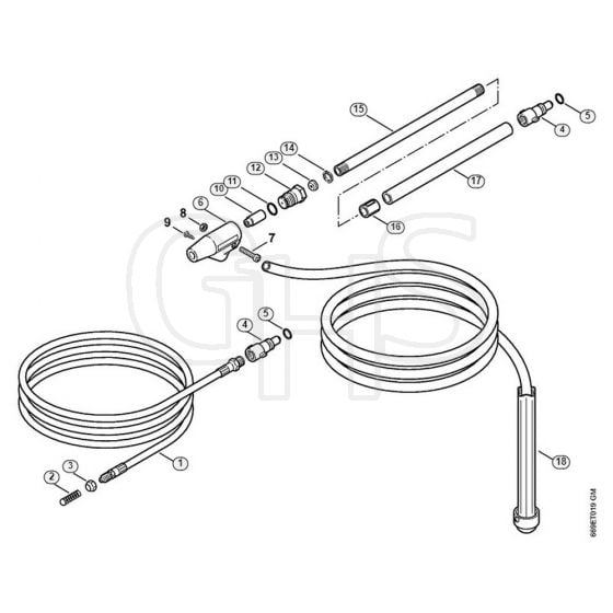 Genuine Stihl RE163 / R - Pipe cleaning kit, Wet sand jet-stream kit  06/2019