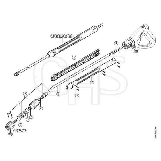 Genuine Stihl RE232 / N - Spray lance/wand