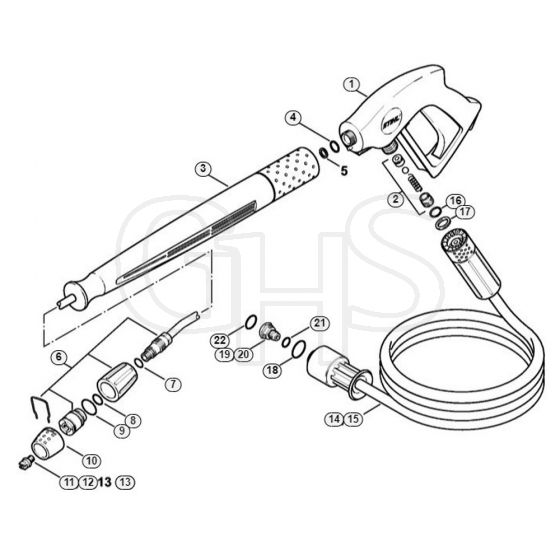 Genuine Stihl RE270 K / F - Spray gun, Spray lance/wand