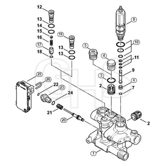 Genuine Stihl RE271 PLUS / D - Valve block, Control piston