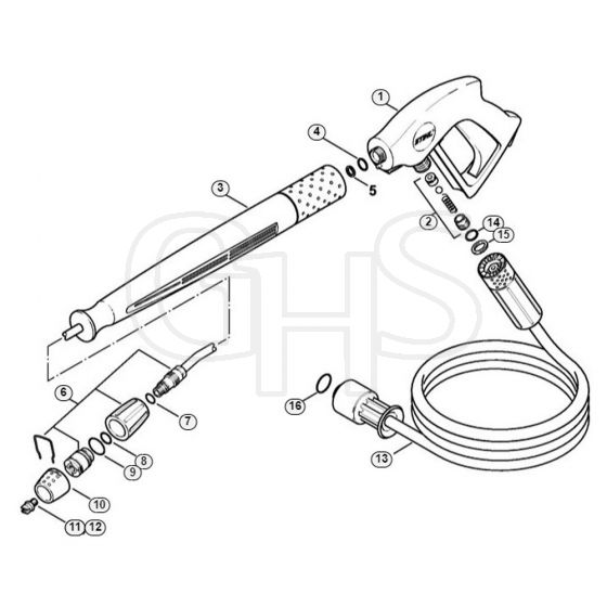 Genuine Stihl RE271 PLUS / L - Spray gun, Spray lance/wand (40.2009)