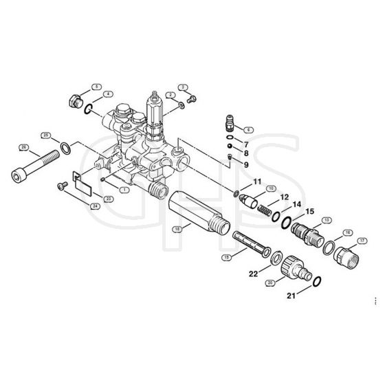 Genuine Stihl RE281 / E - Valve block, Water attachment