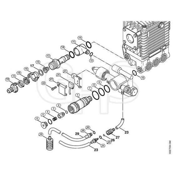 Genuine Stihl RE360 K / E - Regulation valve block