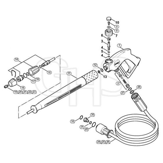 Genuine Stihl RE361 / N - Spray gun, Spray lance/wand (40.2009)