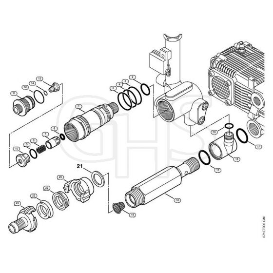 Genuine Stihl RE361 PLUS / F - Regulation valve block