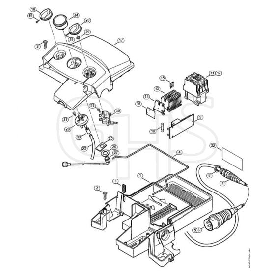 Genuine Stihl RE362 PLUS / E - Control box, Power cable