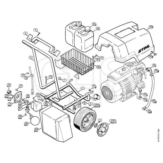 Genuine Stihl RE400 K / A - Chassis RE 400 K, RE 401 K