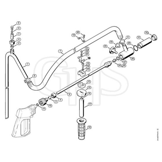 Genuine Stihl RE400 K / N - Wet sand jet-stream appliance