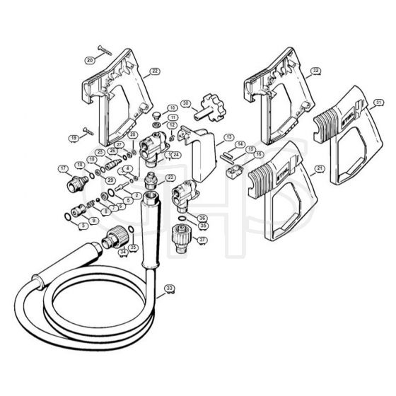 Genuine Stihl RE401 K / K - Spray gun