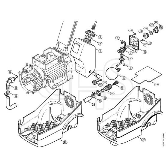 Genuine Stihl RE440 K / J - Water tank