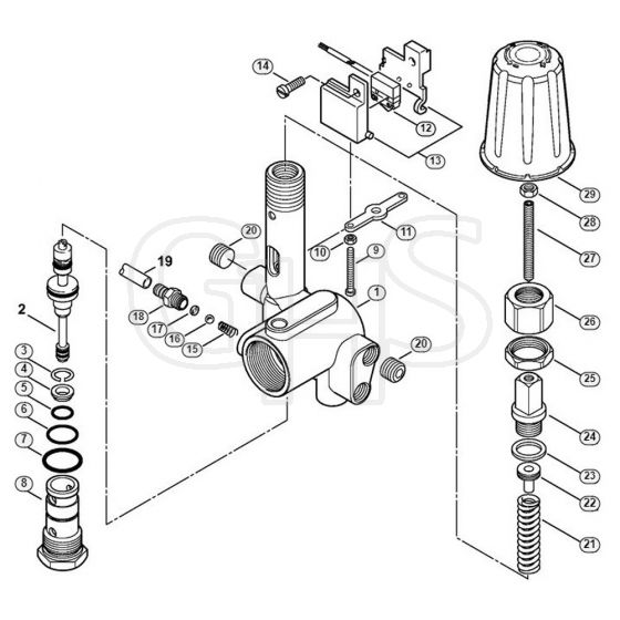 Genuine Stihl RE461 / E - Regulation valve block