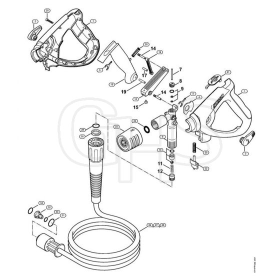 Genuine Stihl RE461 / L - Spray gun, High-pressure hose