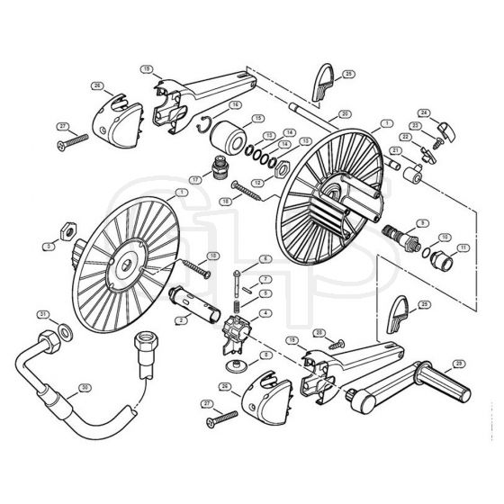 Genuine Stihl RE461 PLUS / K - Hose reel