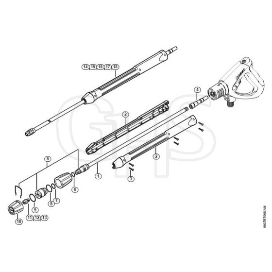 Genuine Stihl RE462 / K - Spray lance/wand