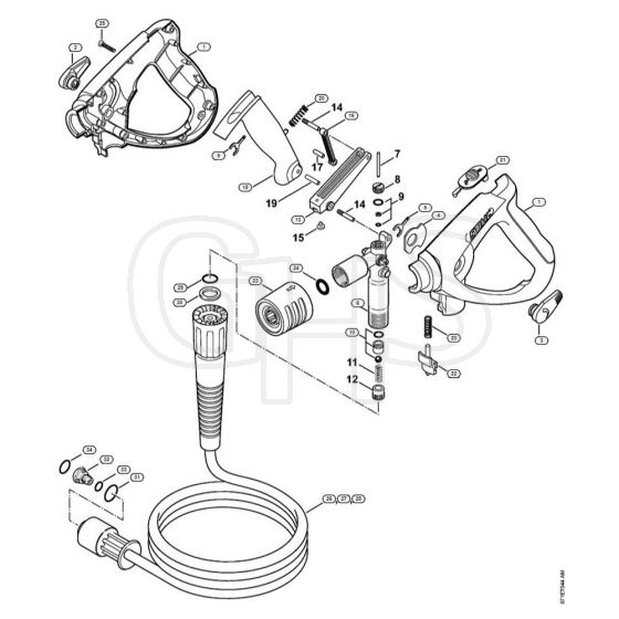 Genuine Stihl RE471 PLUS / L - Spray gun, High-pressure hose