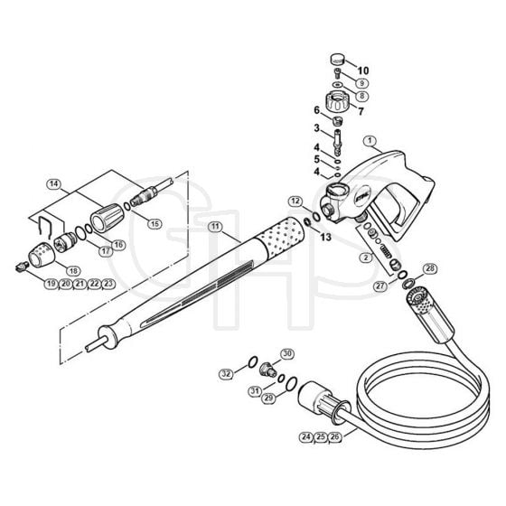 Genuine Stihl RE471 PLUS / N - Spray gun, Spray lance/wand (40.2009)