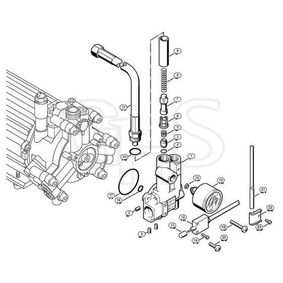 Genuine Stihl RE500 W / D - Regulation valve block