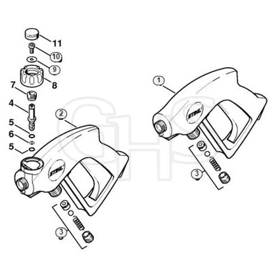 Genuine Stihl RE530 W / U - Spray gun