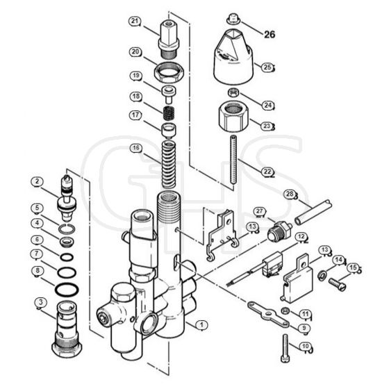 Genuine Stihl RE550 W / D - Regulation valve block, Control piston