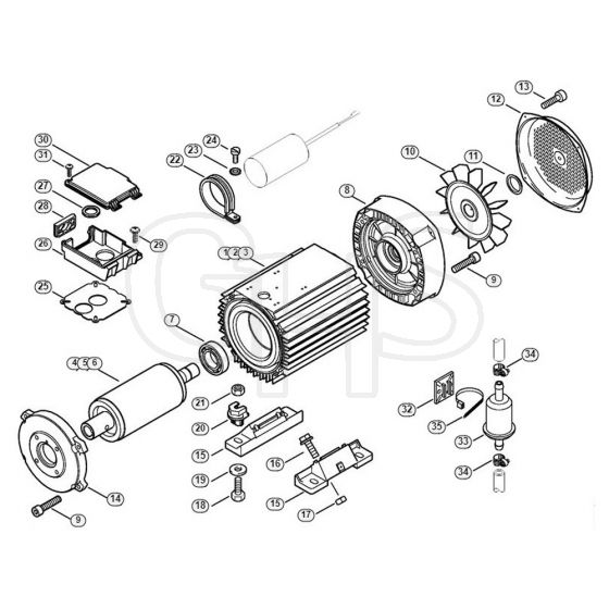 Genuine Stihl RE551 PLUS / B - Electric motor RE 551 PLUS, 581