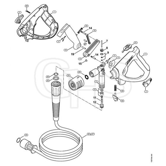 Genuine Stihl RE551 PLUS / W - Spray gun RE 581, 581 PLUS, High-pressure hose