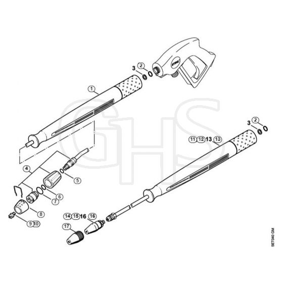 Genuine Stihl RE551 PLUS / Z - Spray lance/wand, Rotary nozzle